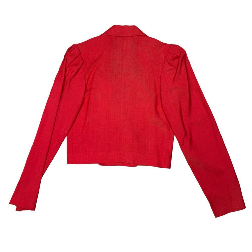 Vintage 1950s / 1960s red crop blazer with puff shoulders XS - Picture 6 of 9